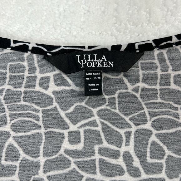 Ulla Popken black and white v-neck stretch tunic with pockets 3/4 sleeves 36/38 - Picture 7 of 13